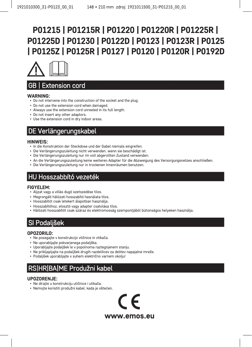 Image de la première page du manuel de l'appareil P0123