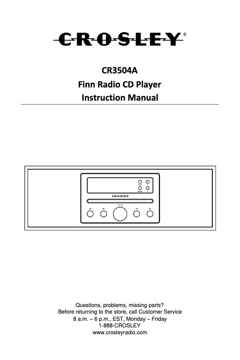 Image de la première page du manuel de l'appareil CR3504A