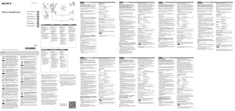 Image de la première page du manuel de l'appareil MDR-ZX770AP