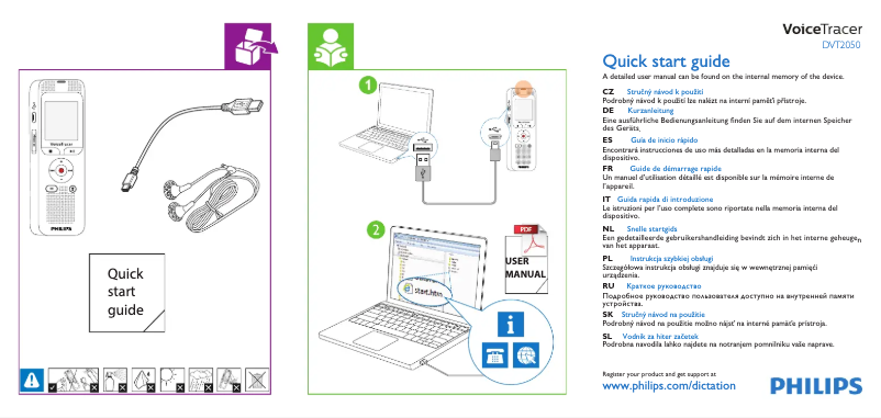 Image de la première page du manuel de l'appareil Voice Tracer DVT2050