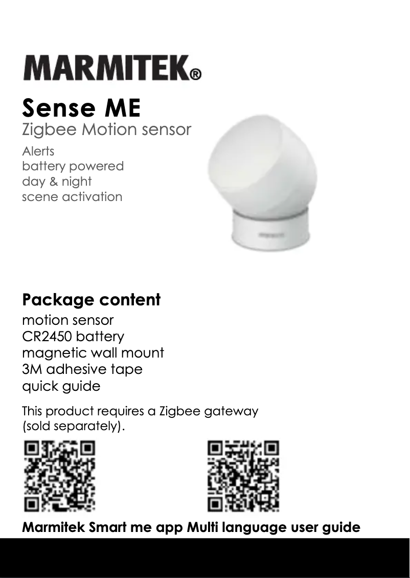 Image de la première page du manuel de l'appareil Sense ME