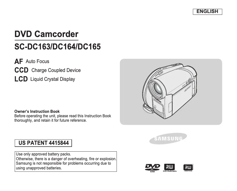 Image de la première page du manuel de l'appareil SC-DC165