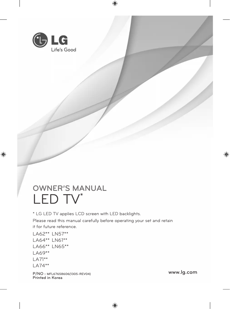 Página 1 del manual Manual de usuario LG 42LA644V