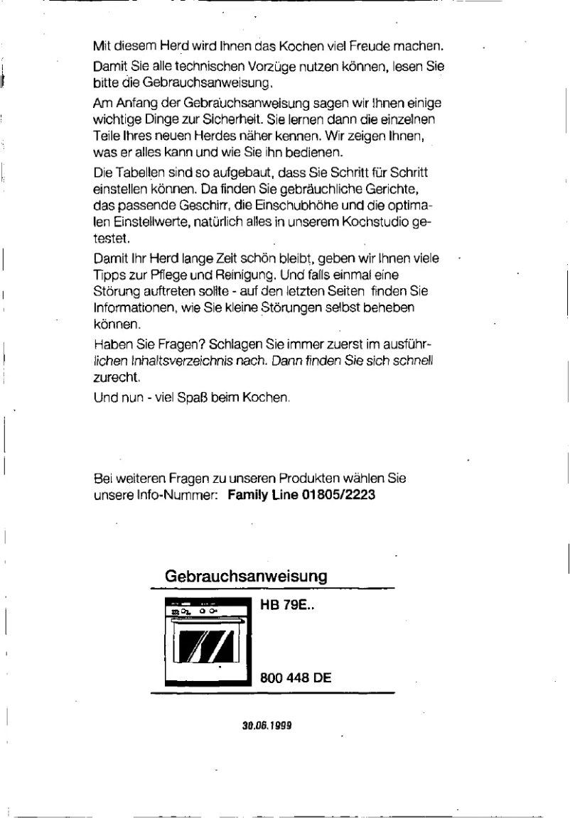 Page 1 de la notice Manuel utilisateur Siemens HB79E64