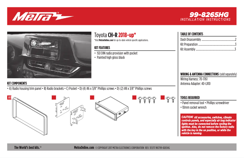 Page n°1 - Guide d'installation Metra 95-8265HG