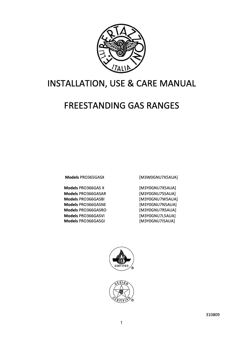 Image de la première page du manuel de l'appareil PRO36 6 GAS RO