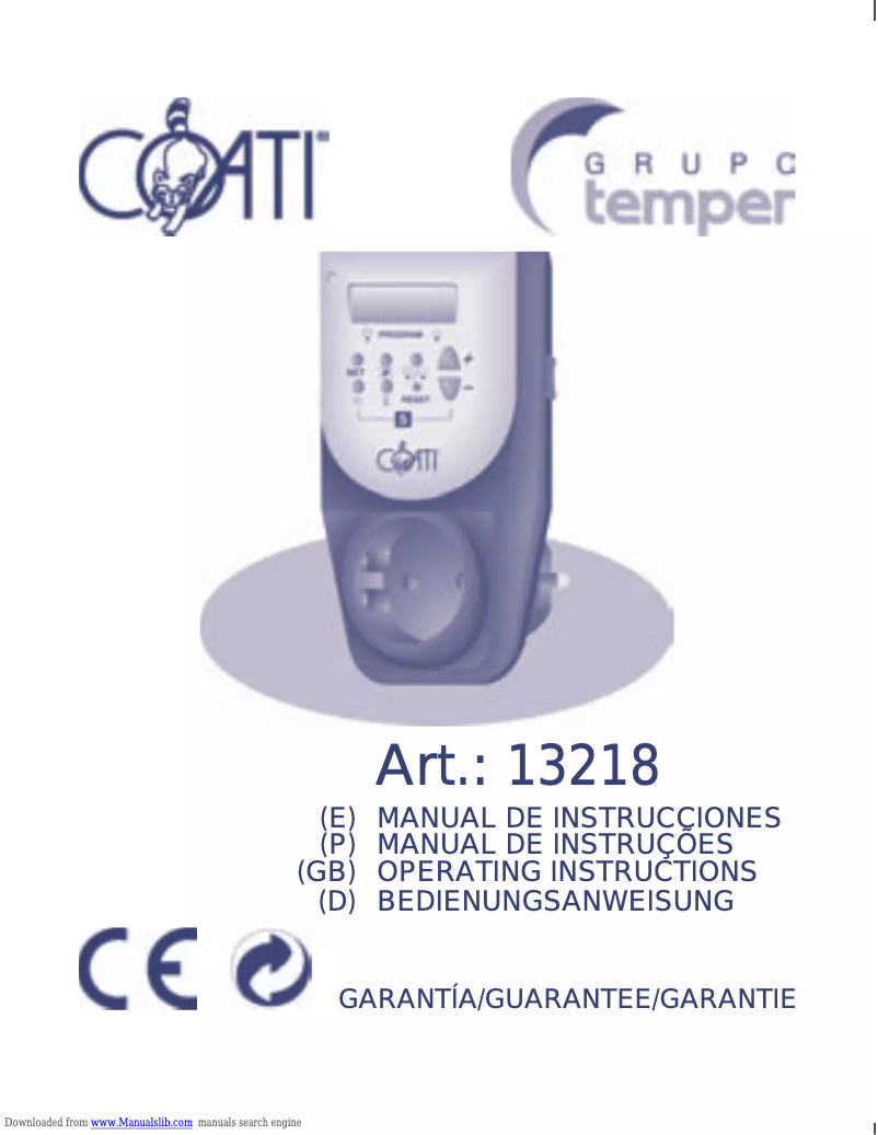 Page n°1 - Manuel utilisateur Coati 13218