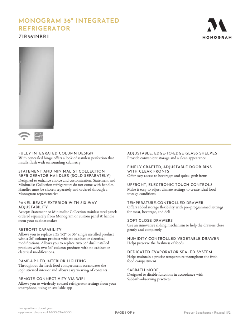 Image de la première page du manuel de l'appareil ZIR361NBRII