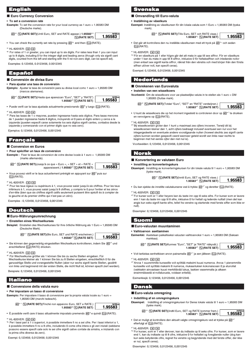 Page 1 de la notice Manuel utilisateur Casio MS-80VER