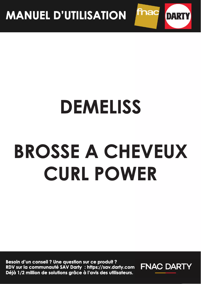 Page n°1 - Manuel utilisateur Demeliss Curl Power