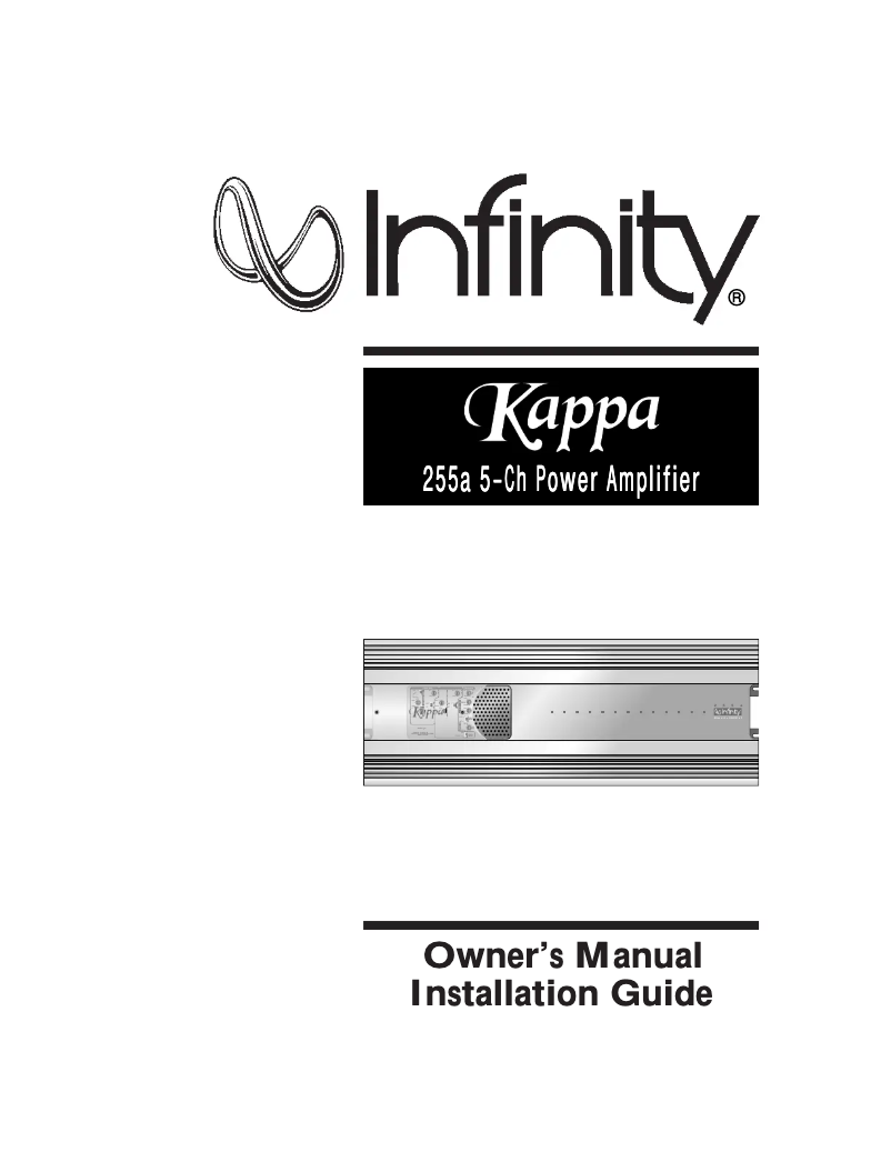 Page 1 of the manual User Manual Infinity Kappa 255a