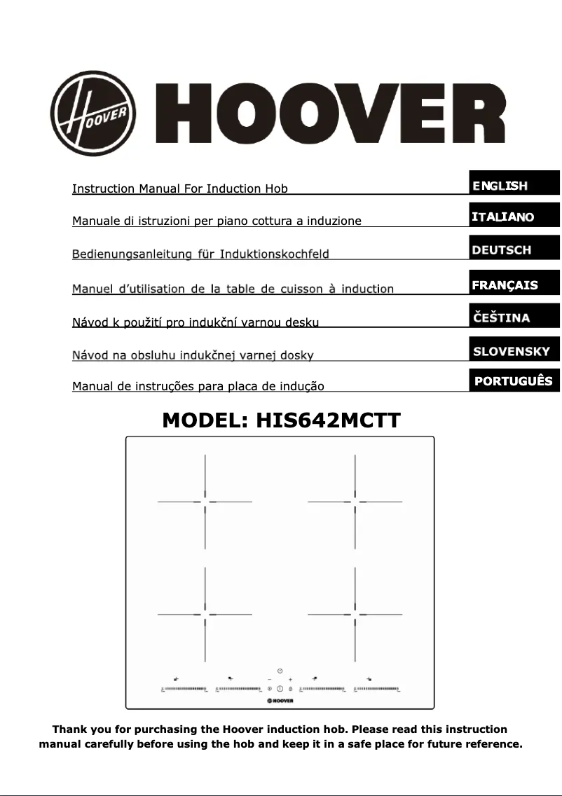 Página 1 del manual Manual de instrucciones Hoover HIS642MCTT