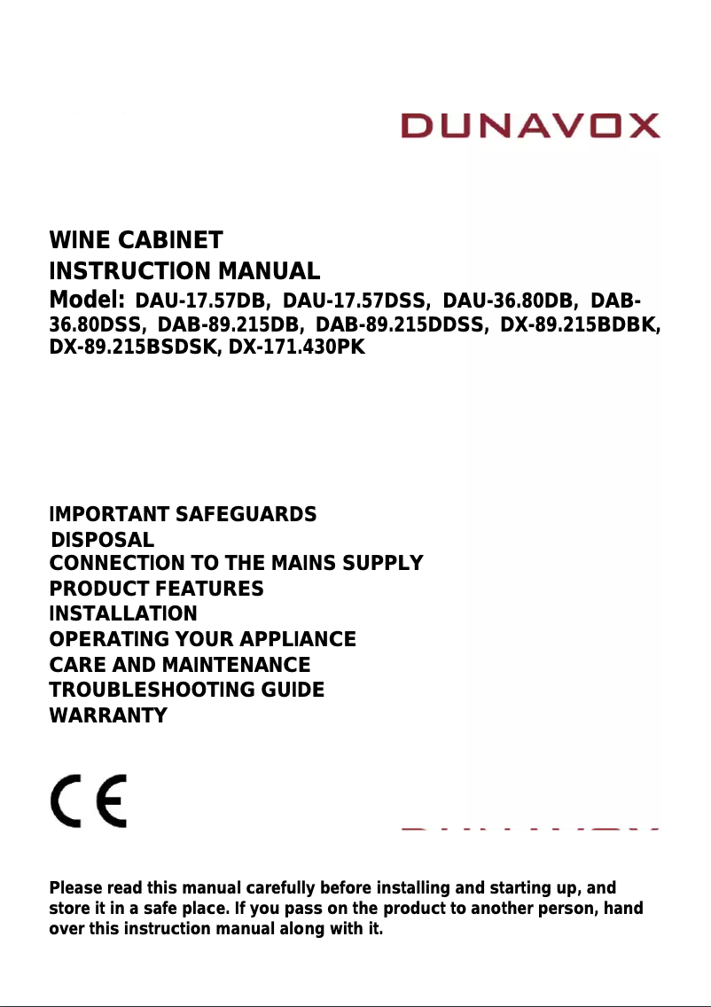 Page n°1 - Manuel utilisateur Dunavox DAB-89.215DB