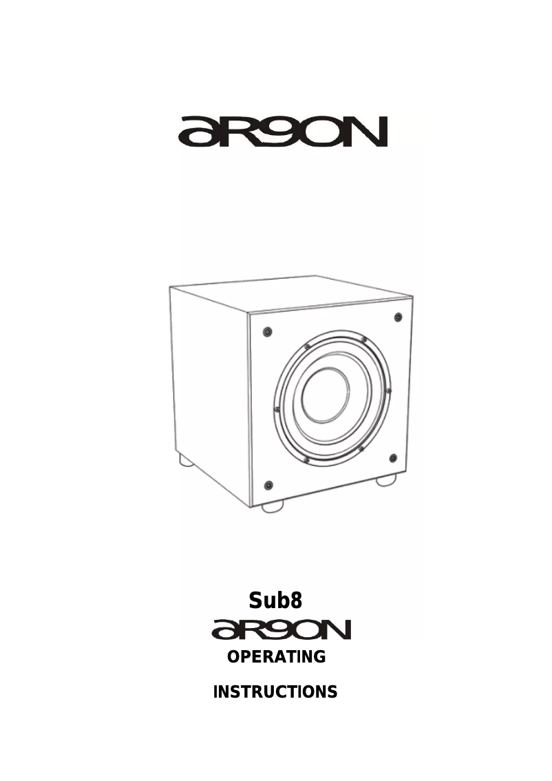 Página 1 del manual Manual de usuario Argon SUB8