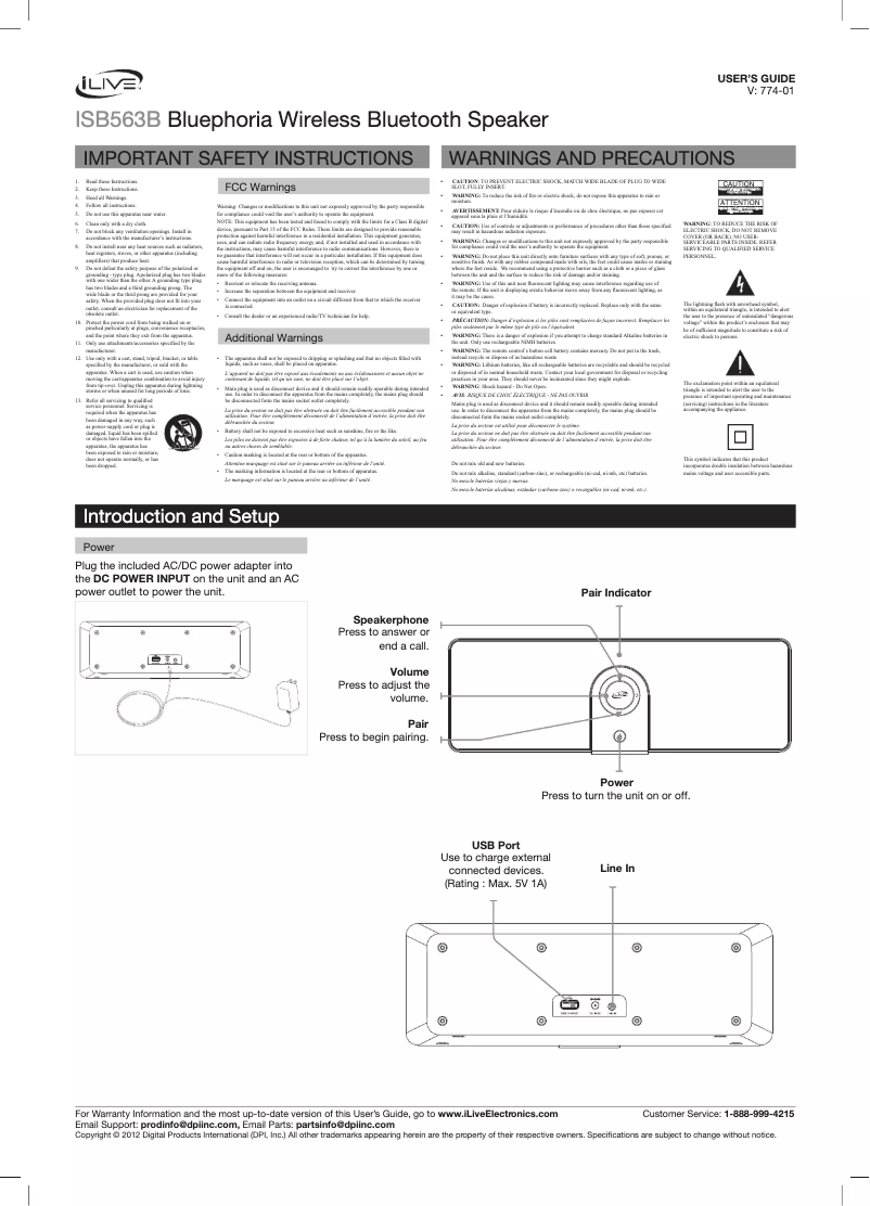 Image de la première page du manuel de l'appareil ISB563B