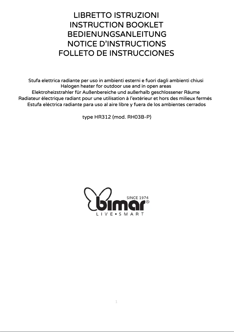 Page 1 de la notice Manuel utilisateur Bimar HR312
