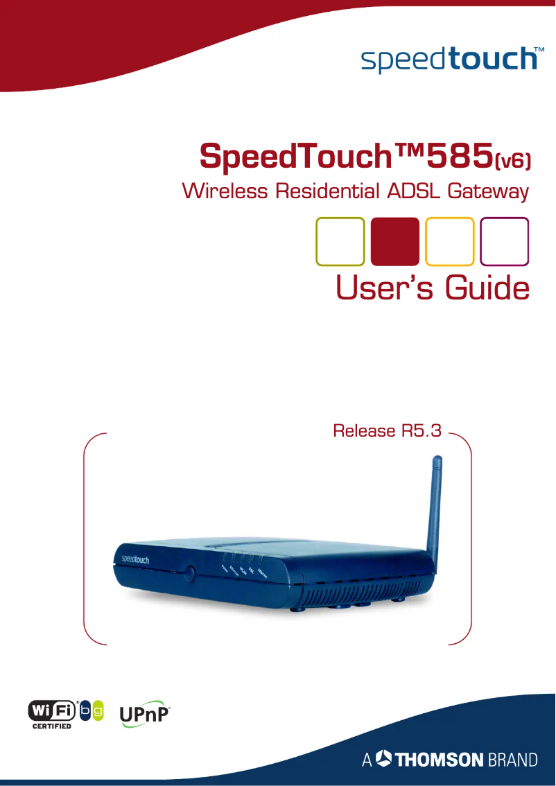 Image de la première page du manuel de l'appareil SpeedTouch 585-V6
