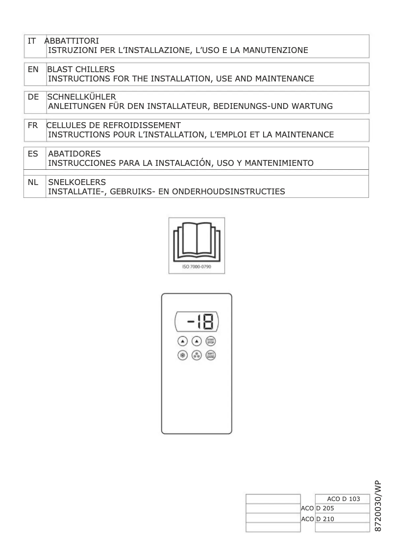 Image de la première page du manuel de l'appareil ACO D205