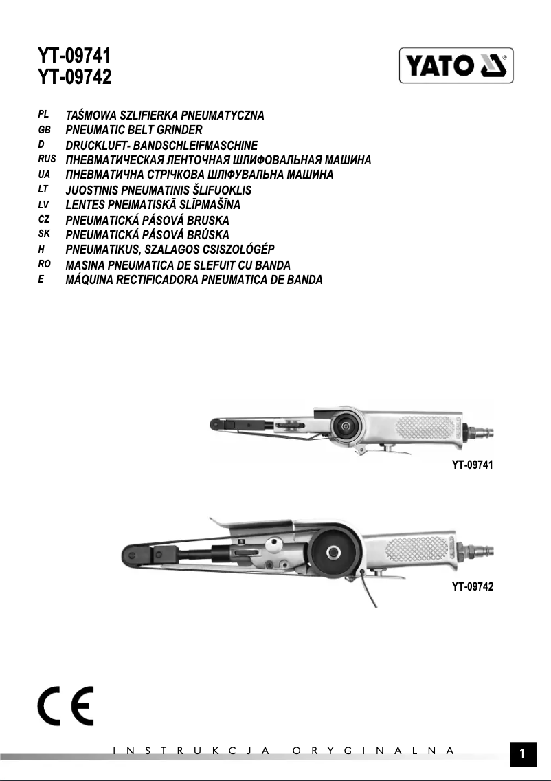 Page 1 de la notice Manuel utilisateur Yato YT-09742