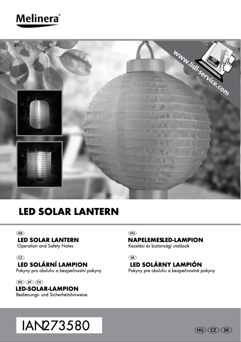 Page n°1 - Manuel utilisateur Melinera IAN 273580