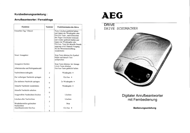 Image de la première page du manuel de l'appareil Drive