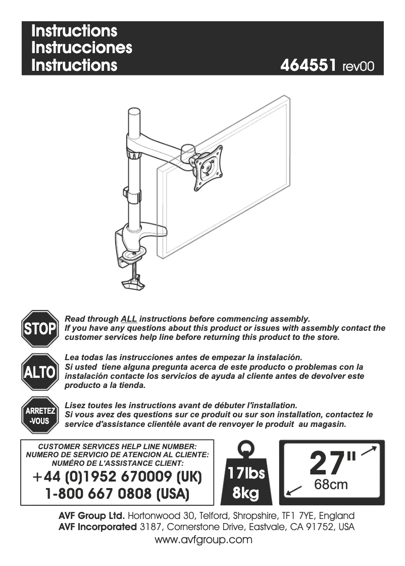 Page n°1 - Manuel utilisateur AVF MRC1103-A