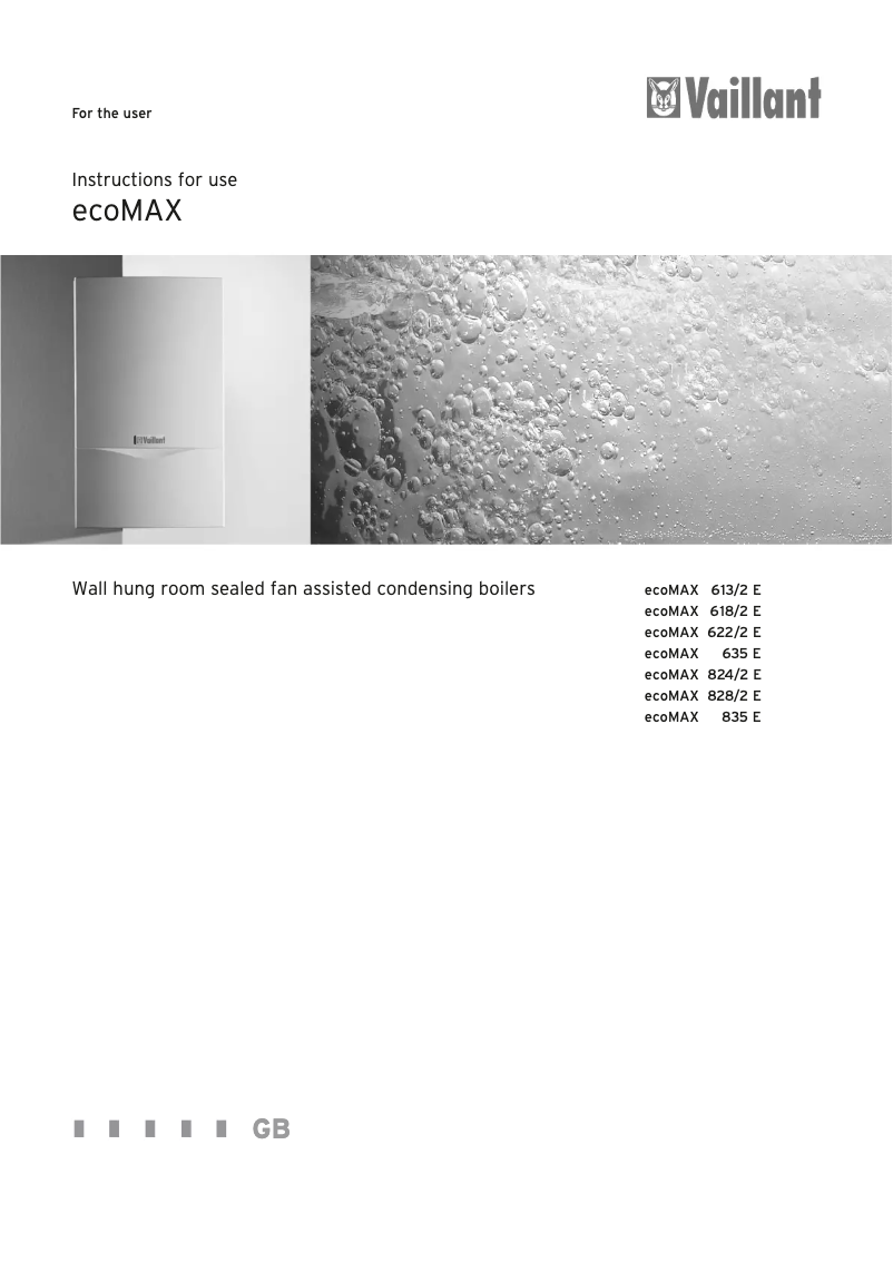 Page n°1 - Manuel utilisateur Vaillant EcoMAX 622/2 E