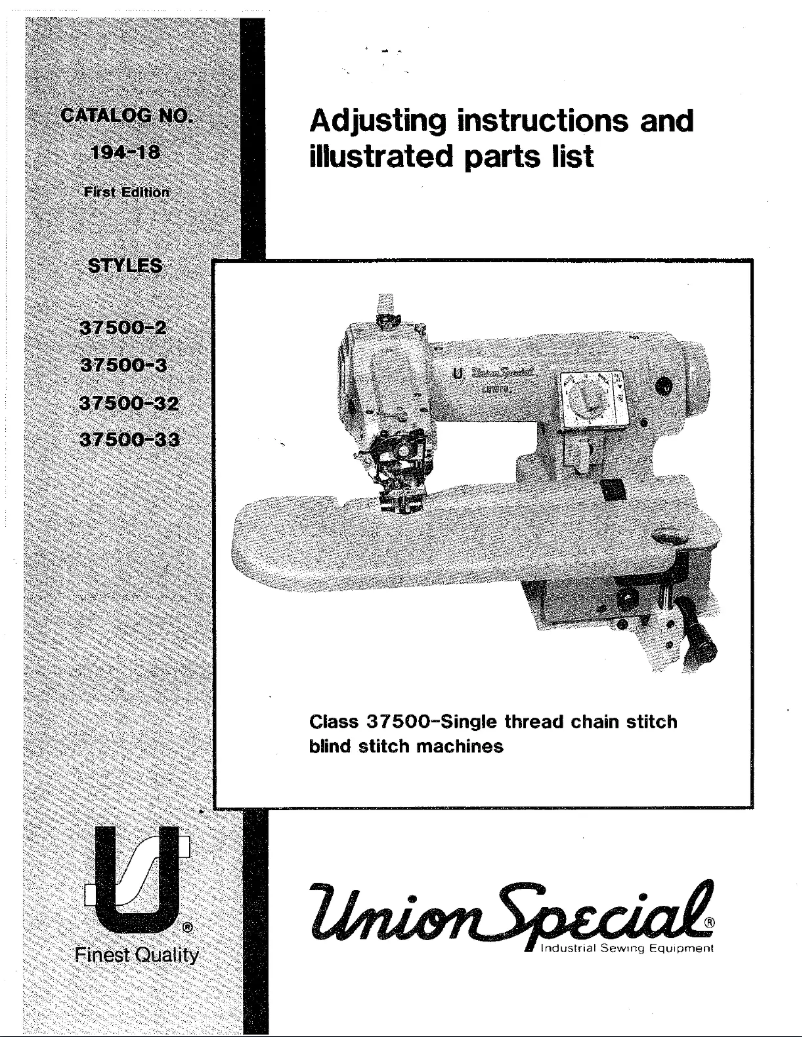 Page n°1 - Manuel utilisateur Union Special 37500-32