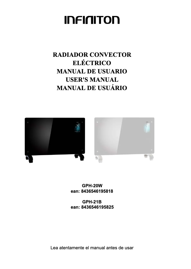 Page n°1 - Manuel utilisateur Infiniton GPH-21B