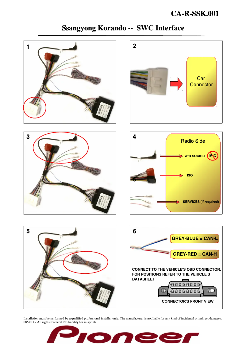 Página 1 del manual Manual de usuario Pioneer CA-R-SSK.001