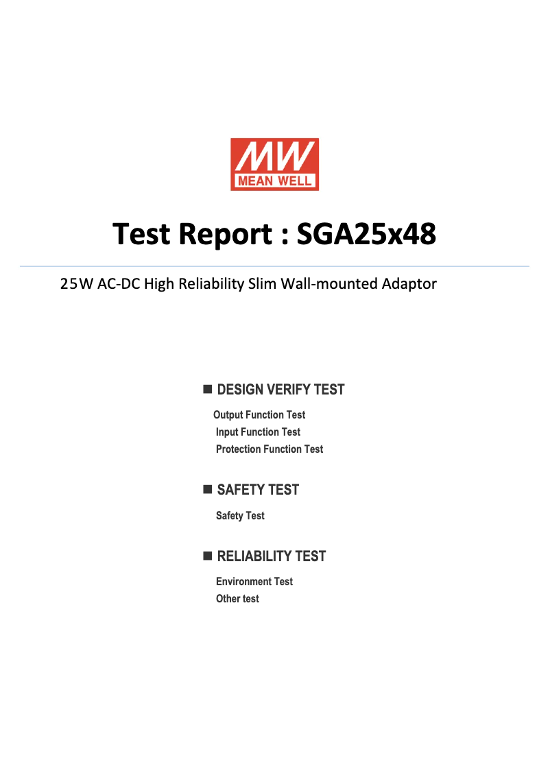Page 1 de la notice Fiche technique Mean Well SGA25E48-P1J