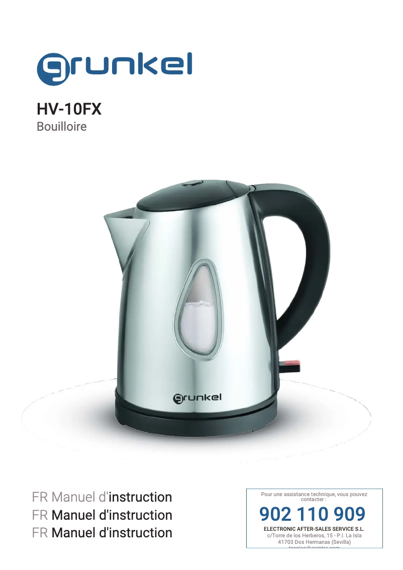 Image de la première page du manuel de l'appareil HV-10FX