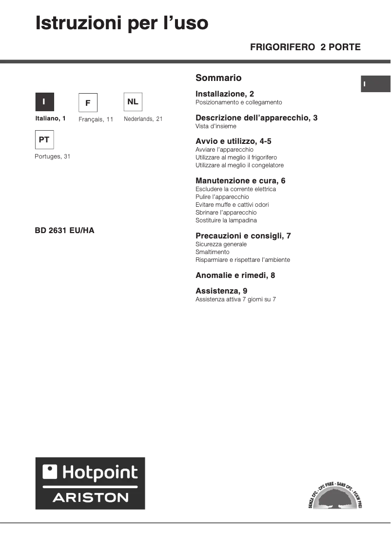 Image de la première page du manuel de l'appareil BD 2631 EU/HA