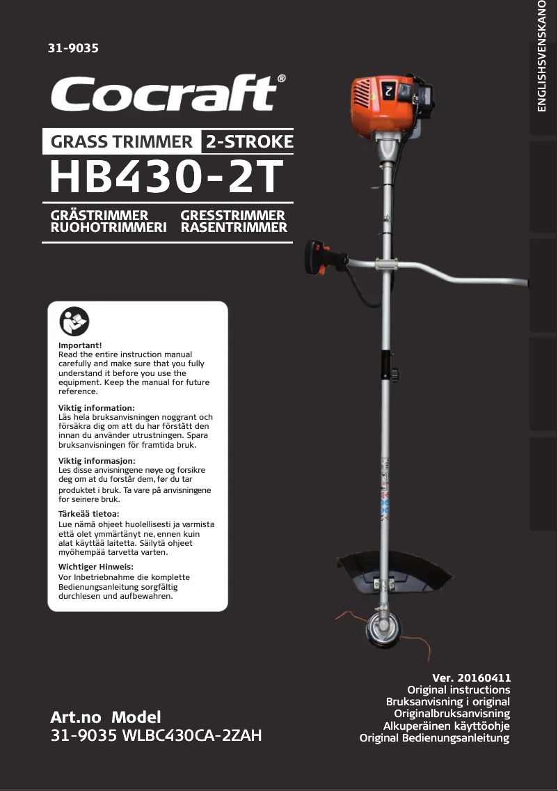 Page 1 de la notice Manuel utilisateur Cocraft HB430-2T