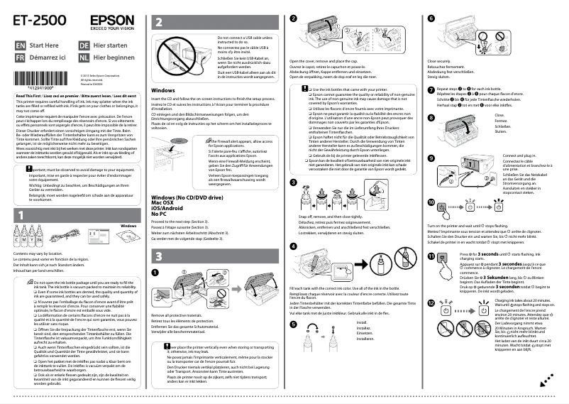 Page 1 de la notice Manuel utilisateur Epson Ecotank ET-2500