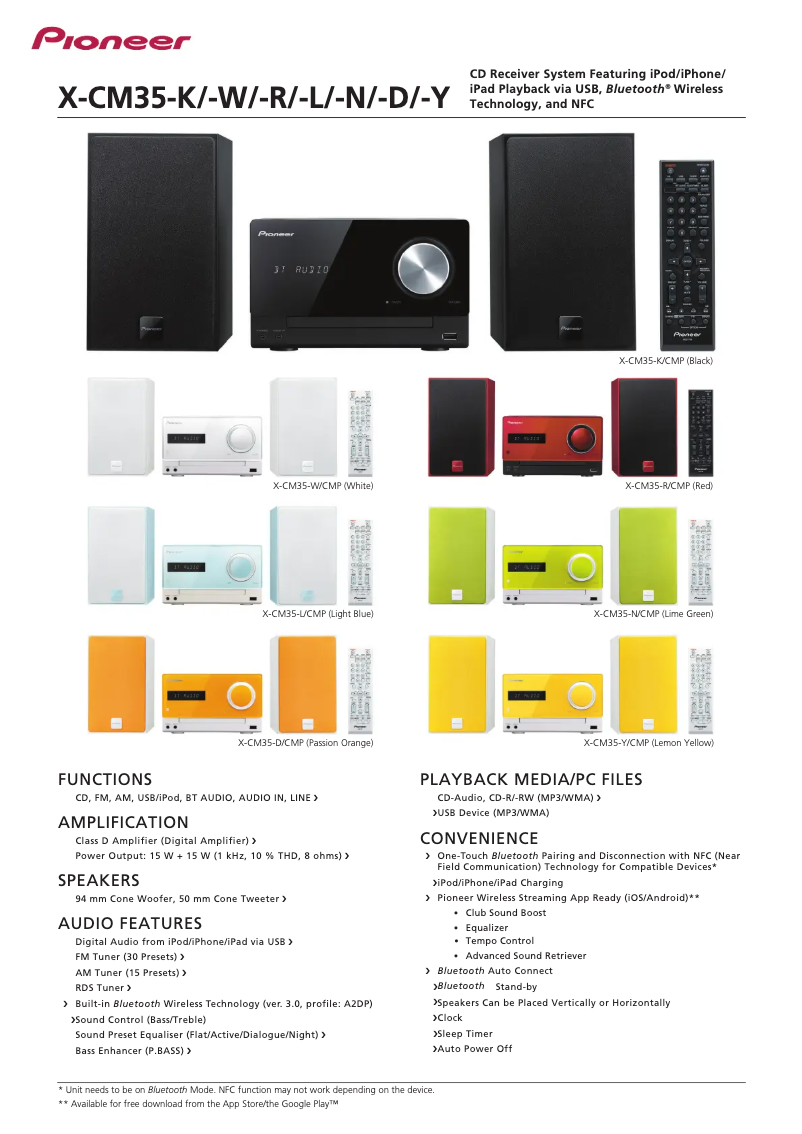 Image de la première page du manuel de l'appareil X-CM35BT