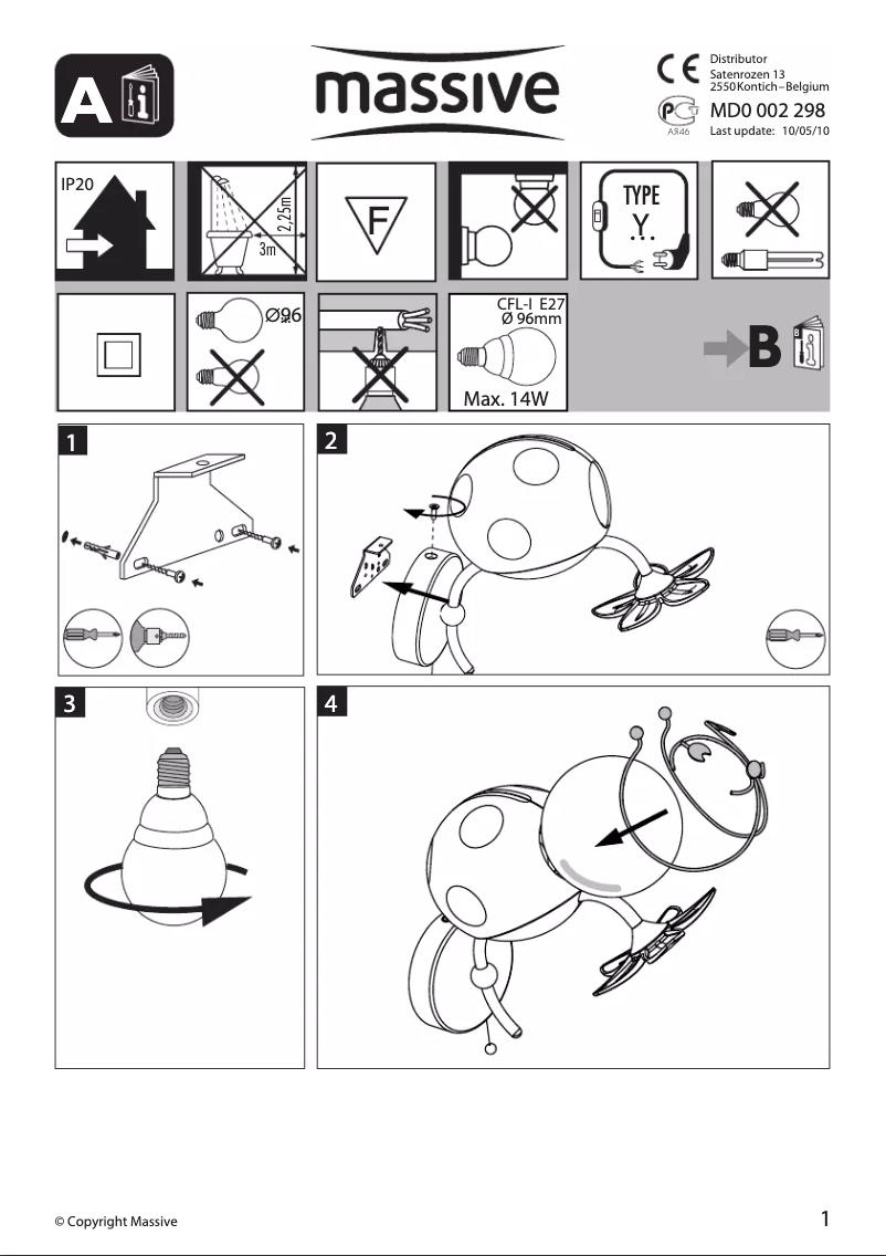 Page 1 de la notice Manuel utilisateur Massive Kico 45557/55/30