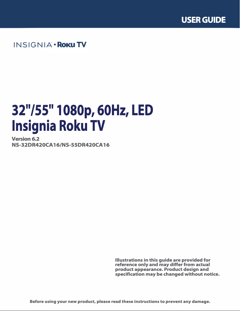 Page n°1 - Manuel utilisateur Insignia NS-32DR420NA16