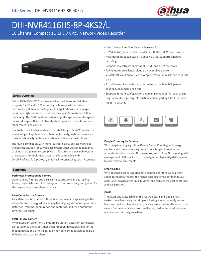 Image de la première page du manuel de l'appareil NVR4116HS-8P-4KS2/L