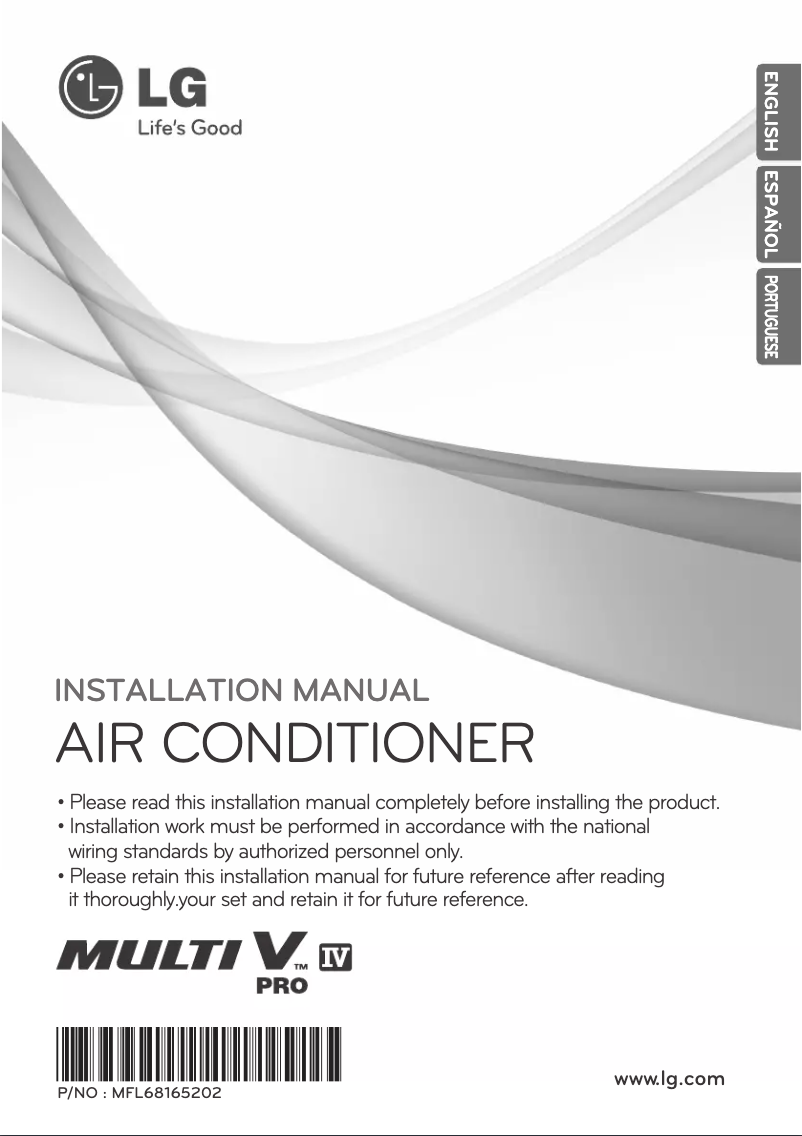 Page n°1 - Guide d'installation LG MULTI V ARUN200LLS4