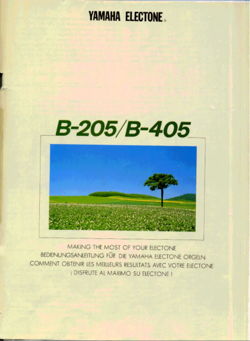 Image de la première page du manuel de l'appareil Electone B-405
