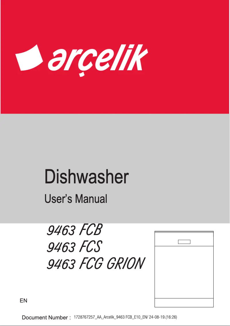 Page 1 de la notice Manuel utilisateur Arçelik 9463 FCG Grion