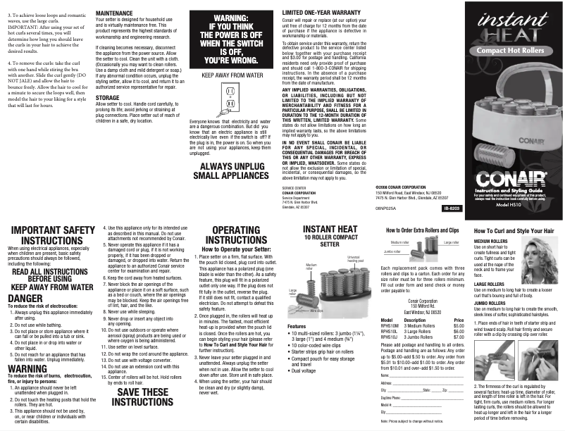 Image de la première page du manuel de l'appareil HS10X