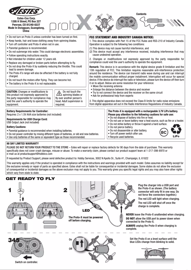 Image de la première page du manuel de l'appareil Proto-X