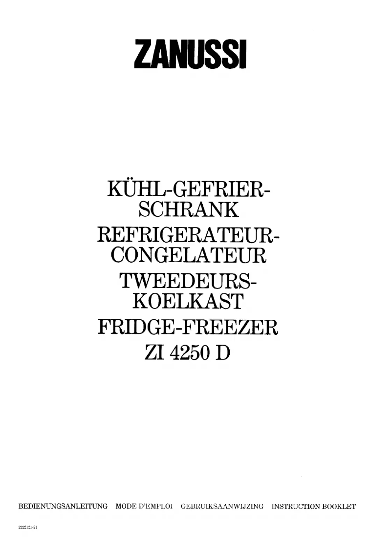 Image de la première page du manuel de l'appareil ZI 4250 d