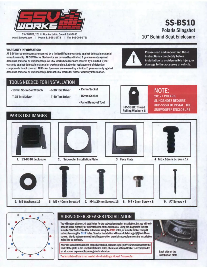 Página 1 del manual Manual de usuario SSV Works SS-8S10