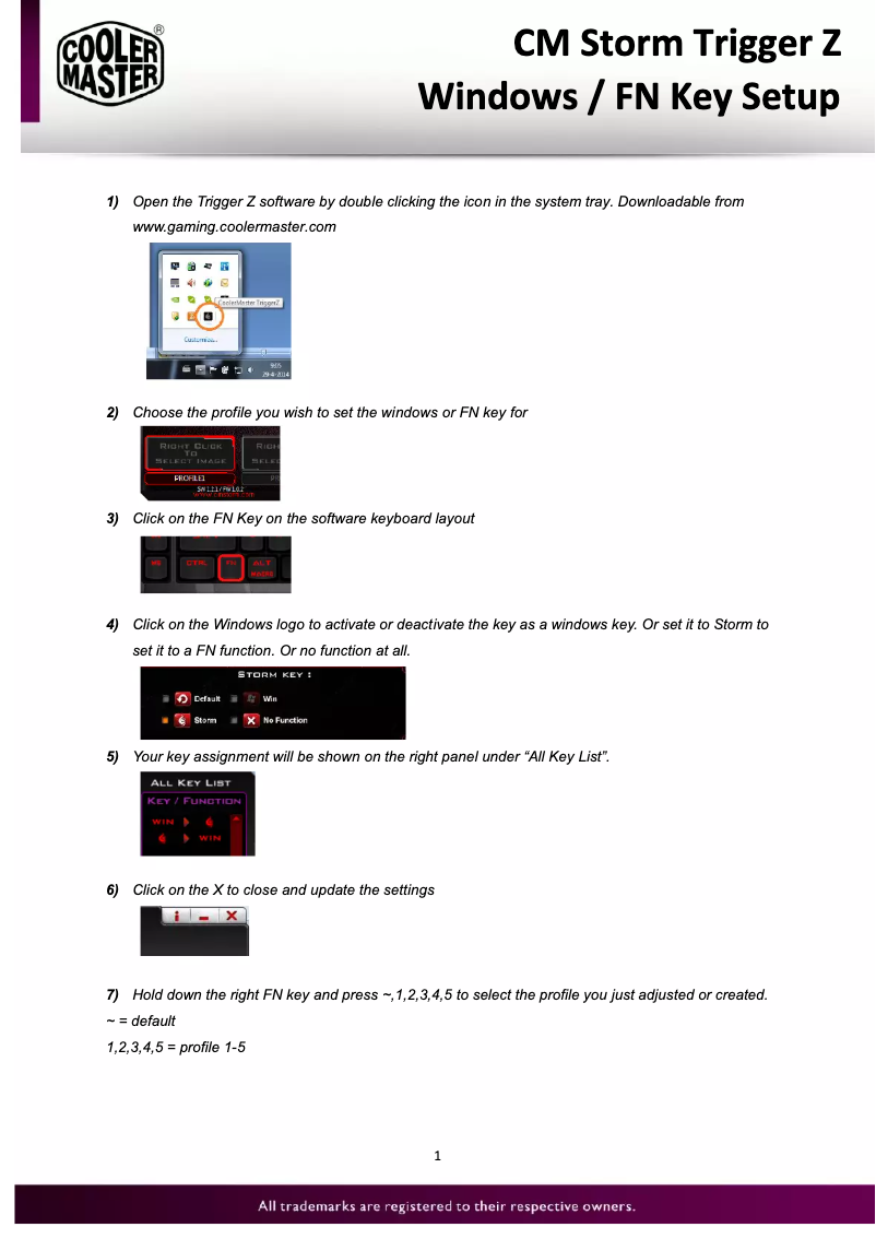 Page 1 de la notice Manuel utilisateur CM Storm Trigger-Z