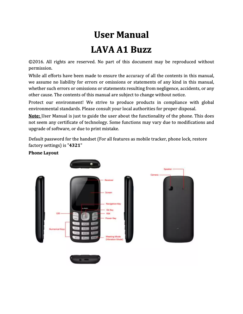 Image de la première page du manuel de l'appareil A1 Buzz