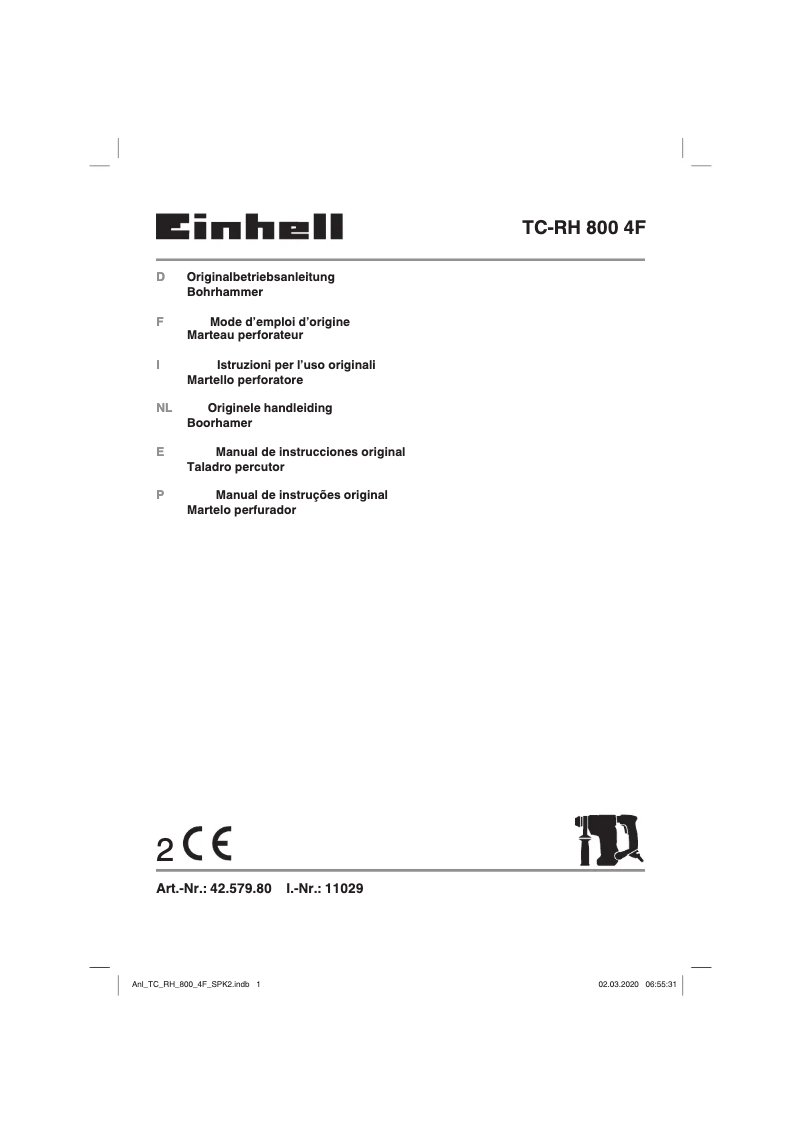 Image de la première page du manuel de l'appareil TC-RH 800 4F