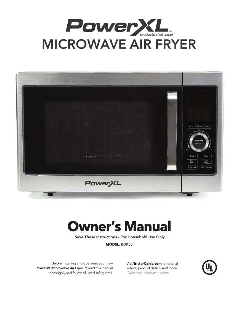 Page n°1 - Manuel utilisateur PowerXL Microwave Air Fryer BDK03